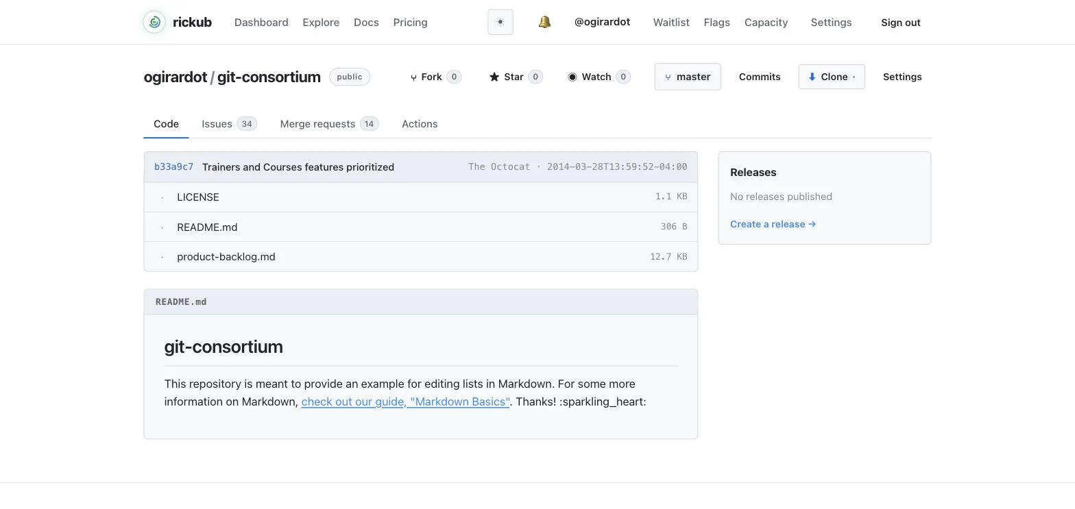 Browsing a repository's code with the file tree and rendered README